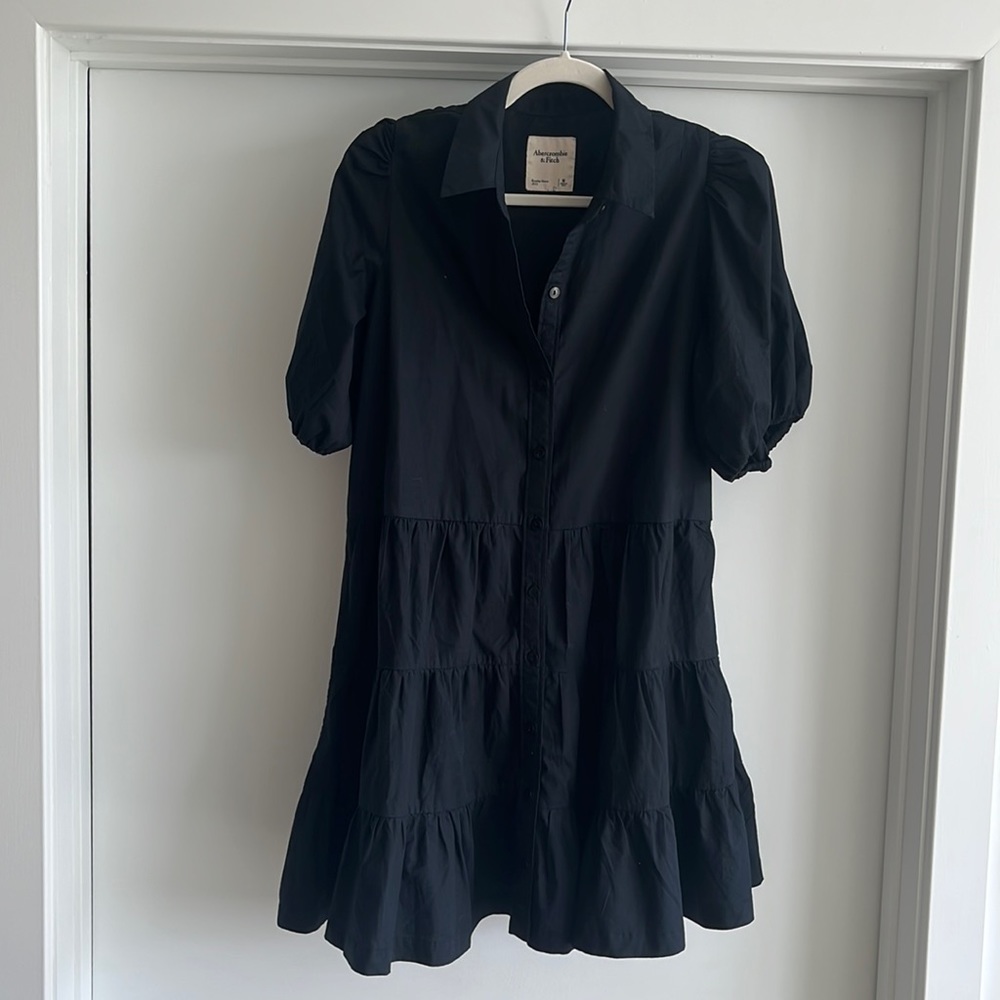 Abercrombie Poplin Puff Sleeve Shirt Dress